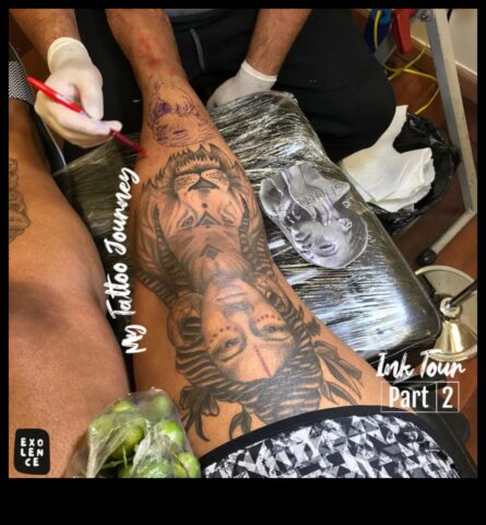 Epic Journeys kāju tetovējumi, kas stāsta stāstus