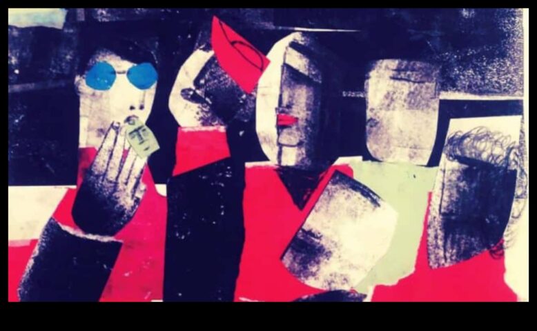 Modernā kolāža, kura laikā notiek sapludināti audumi un nozīmes, lai jūs varētu radītu jaunu mākslu