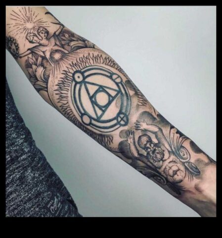 Tintes alķīmija papildina savu izskatu izmantojot roku tetovējumu